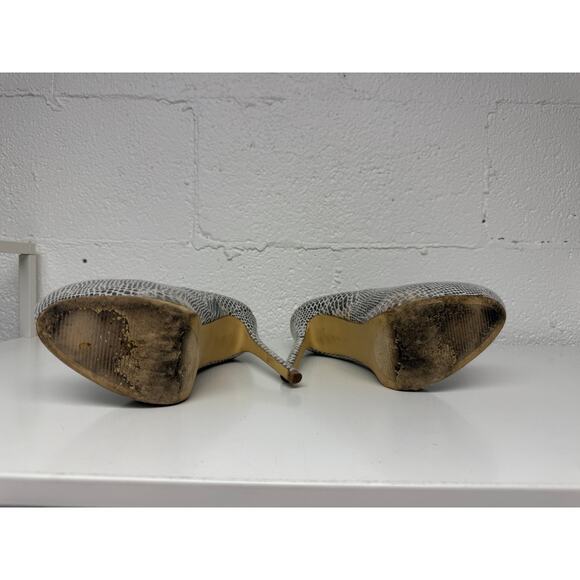 Steve Madden Snake Skin Nala Iridescent Round Toe Platform Stiletto Pumps Size 8 - Picture 5 of 7